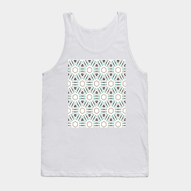 Turquoise geo 3 Tank Top by YamyMorrell